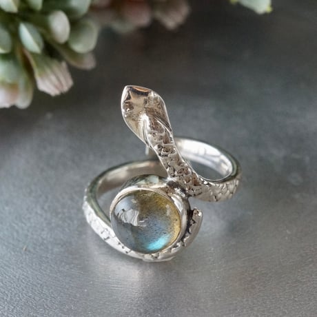 ラブラドライト　スネーク　ハンドメイド　シルバーリング ラブラドライトスネークハンドメイドシルバーリング