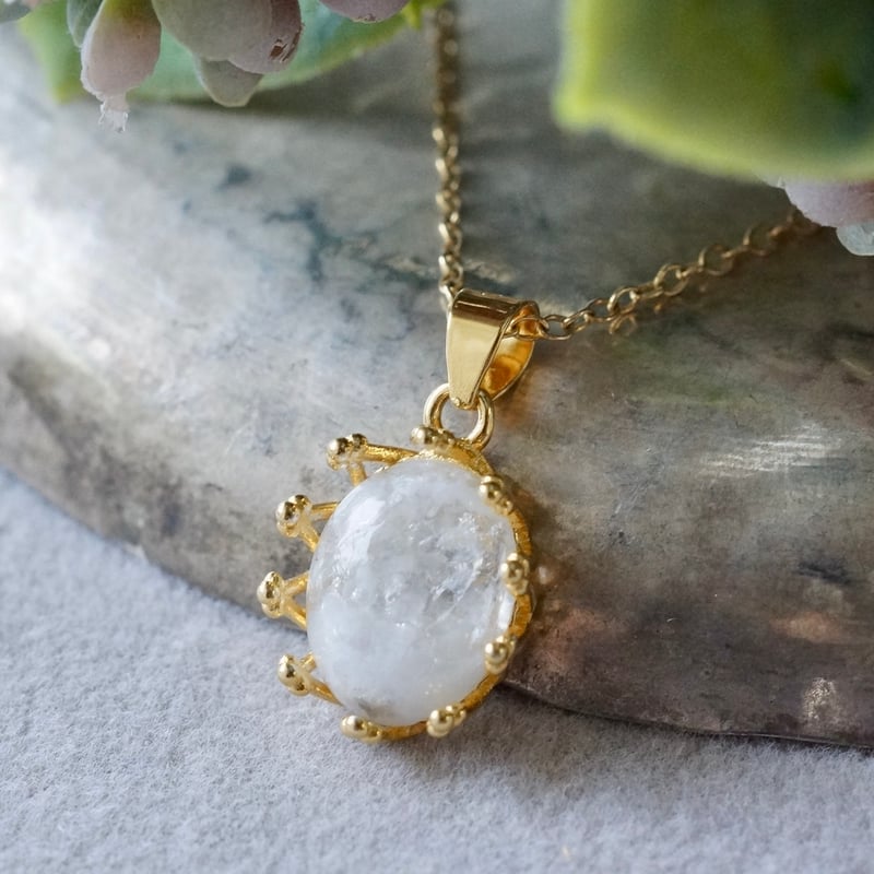 受注制作】ハイアライトオパール クラウンモチーフ ペンダントトップ