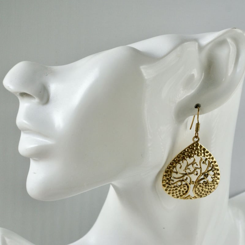 ☆○真鍮エスニックピアス ツリー・オブ・ライフ（生命の樹）（b-108