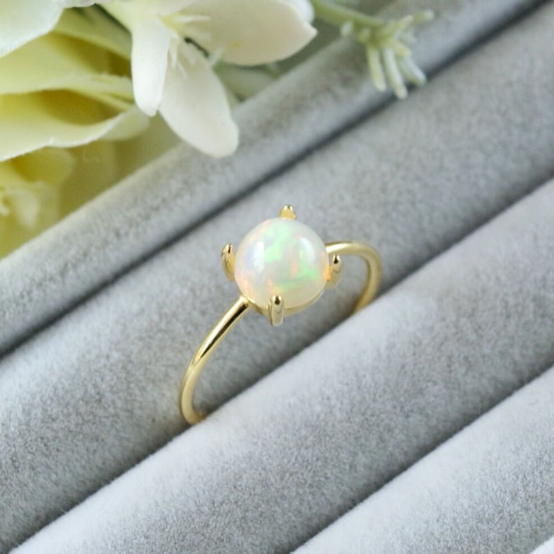 受注制作】ホワイト オパール リング 7号〜フリーサイズ/7号/9号/11号