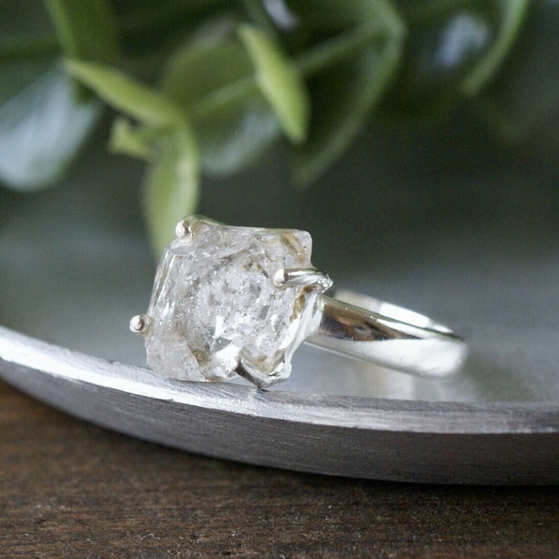 ハーキマーダイヤモンド（水晶） ラフカットリング シルバー925 約11.5  