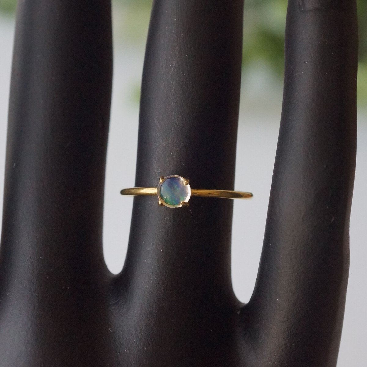 Handmade】ウォーターオパール 7号〜フリーサイズリング 18k