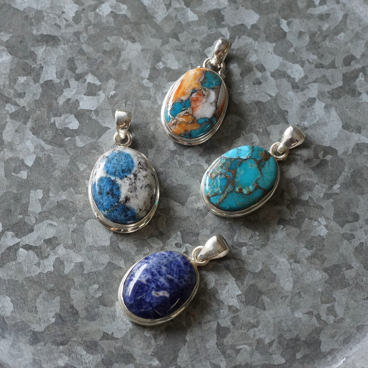 コッパーターコイズ オーバルシェイプ ペンダントトップ