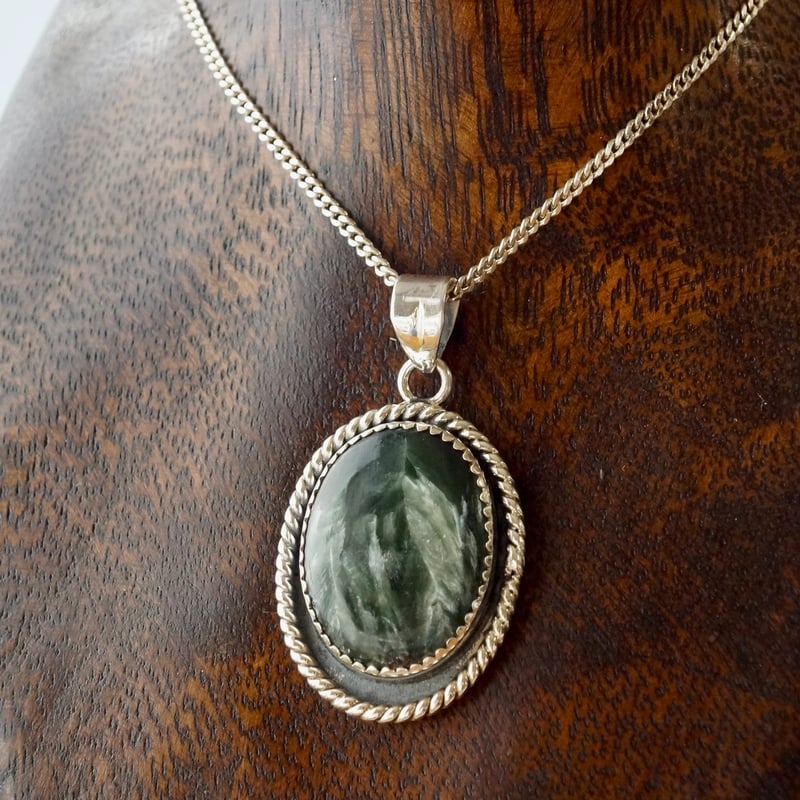 セラフィナイト ペンダントトップ シルバー925（sv-770-1