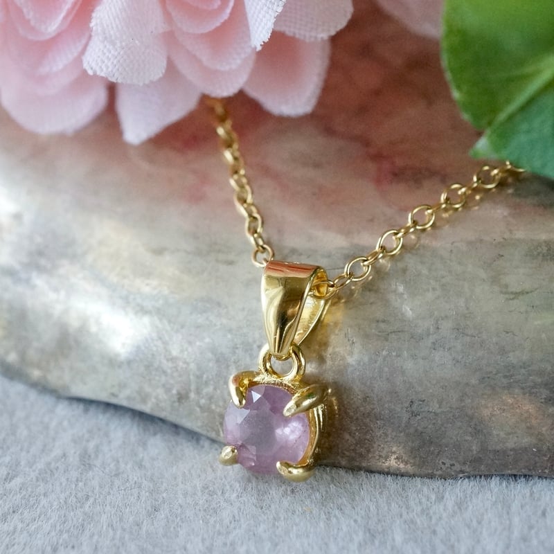 Handmade】ピンクスピネル ペンダントトップ 18kゴールドプレーテド 