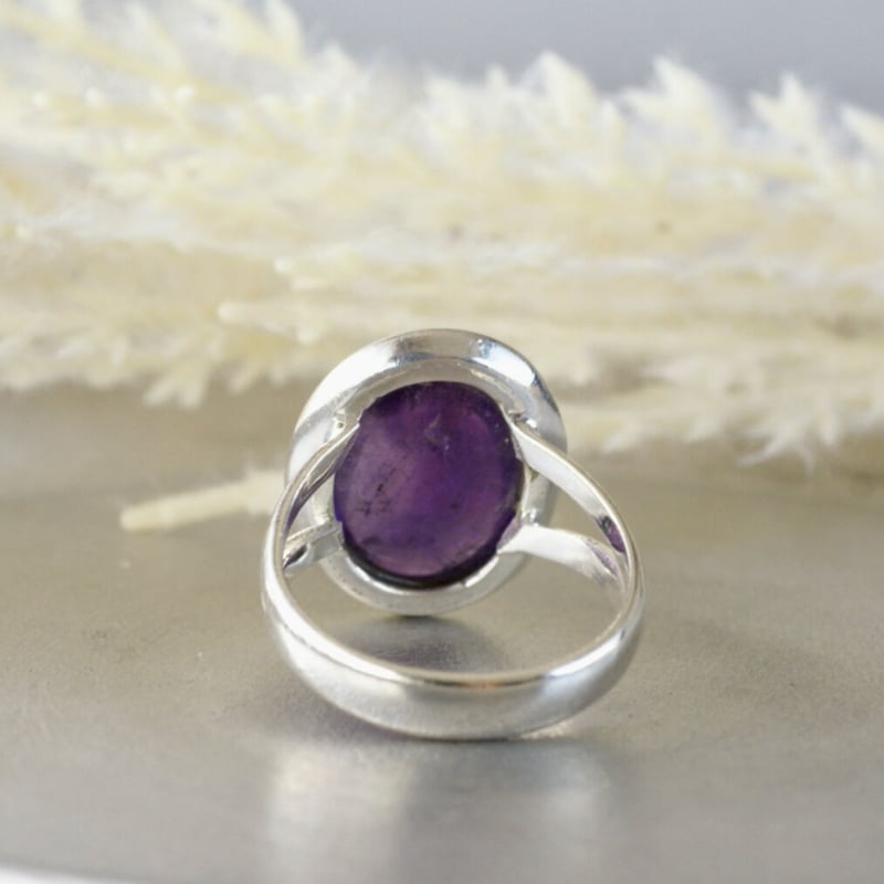 アメジスト オーバルリング シルバー925 約13.5号（sv-254） | Ratna ge