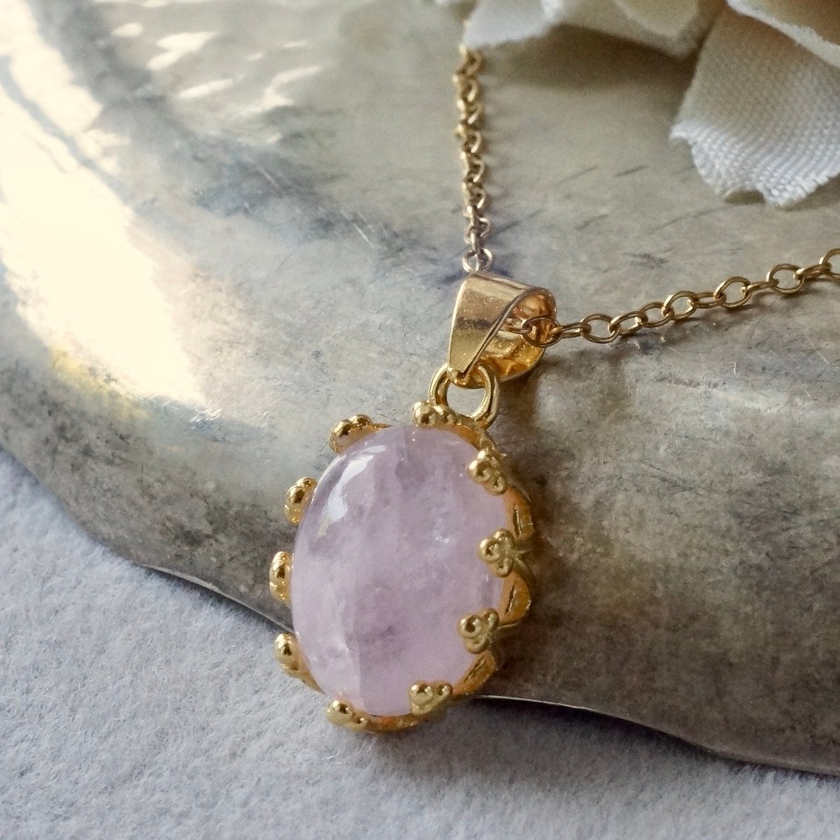 1/美品 K18PG ピンクゴールド モルガナイト2.30ct ペンダントトップ Handmade】ピンク モルガナイト クラウンモチーフ ペンダント
