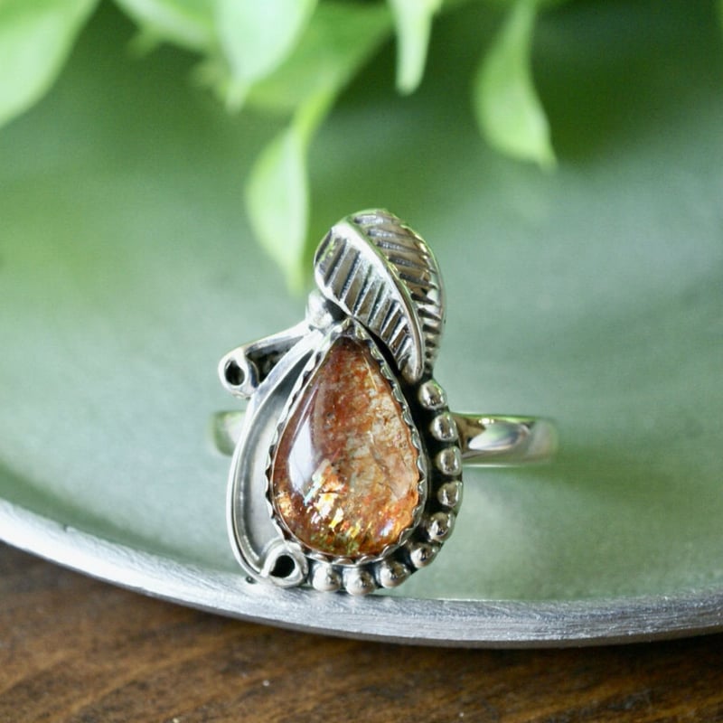 SILVER925 ORENGE STONE RING/シルバー/リング