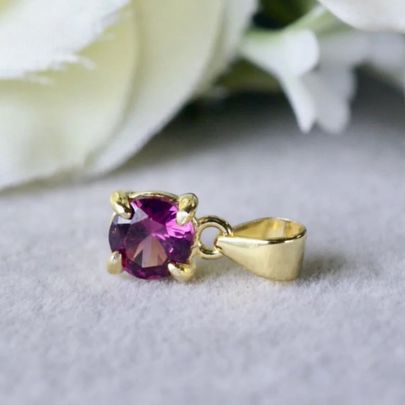 Handmade】グレープガーネット ペンダントトップ 18kゴールド