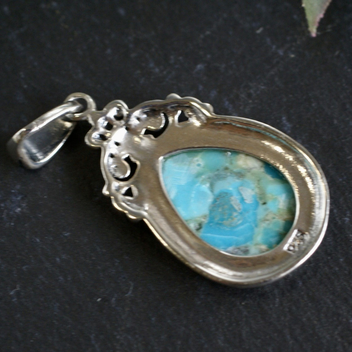 のん2様 ターコイズ　ペンダントヘッド ターコイズ ペアーシェイプ ペンダントトップ シルバー925 （sv