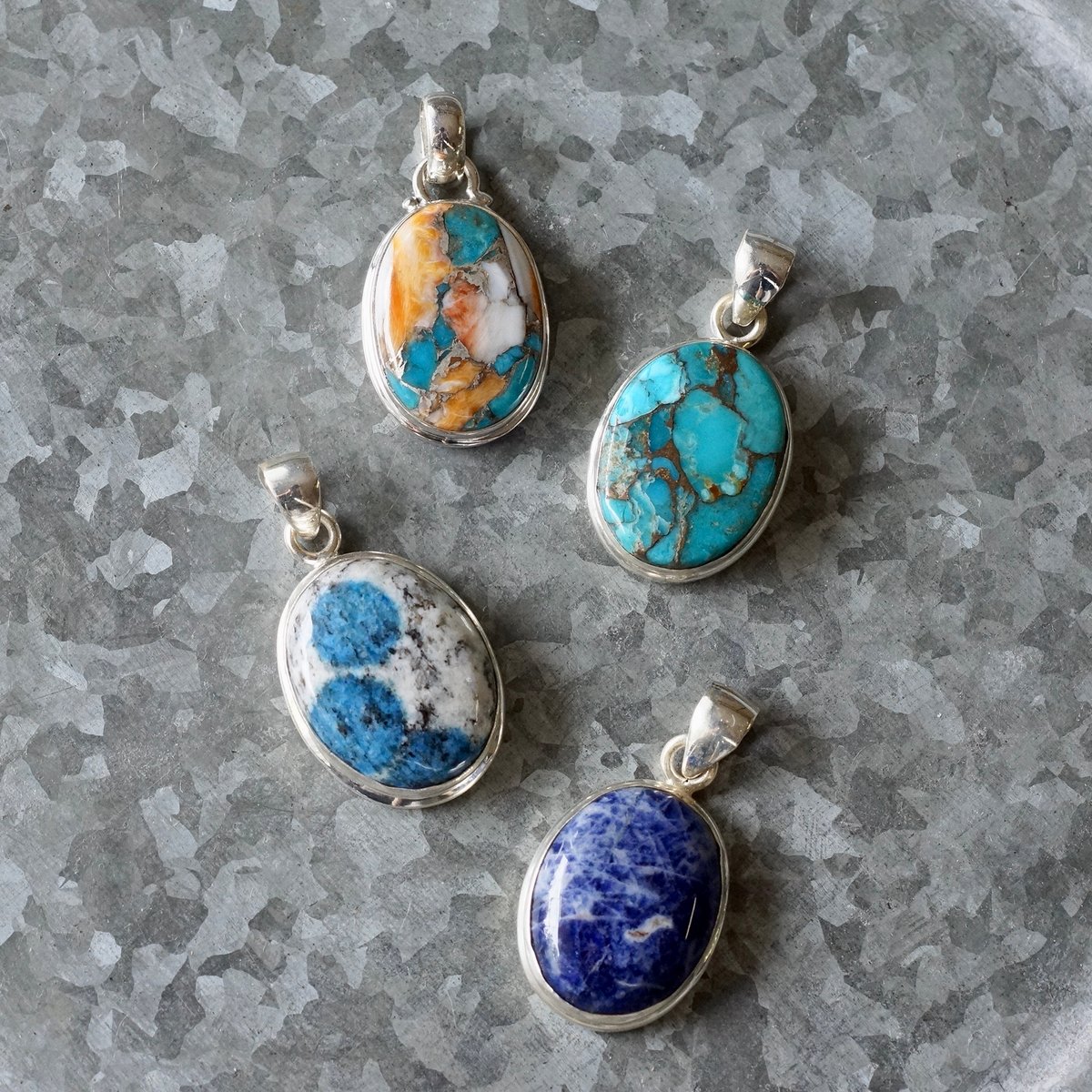 コッパーターコイズ オーバルシェイプ ペンダントトップ