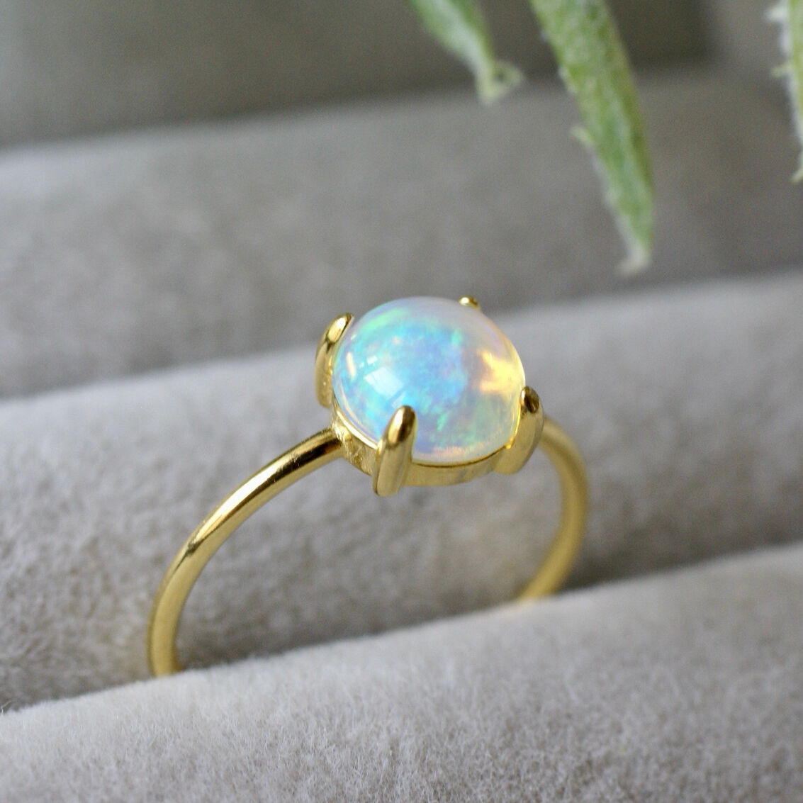 Handmade】オパール リング 11号 18kゴールドプレーテド シルバー925  
