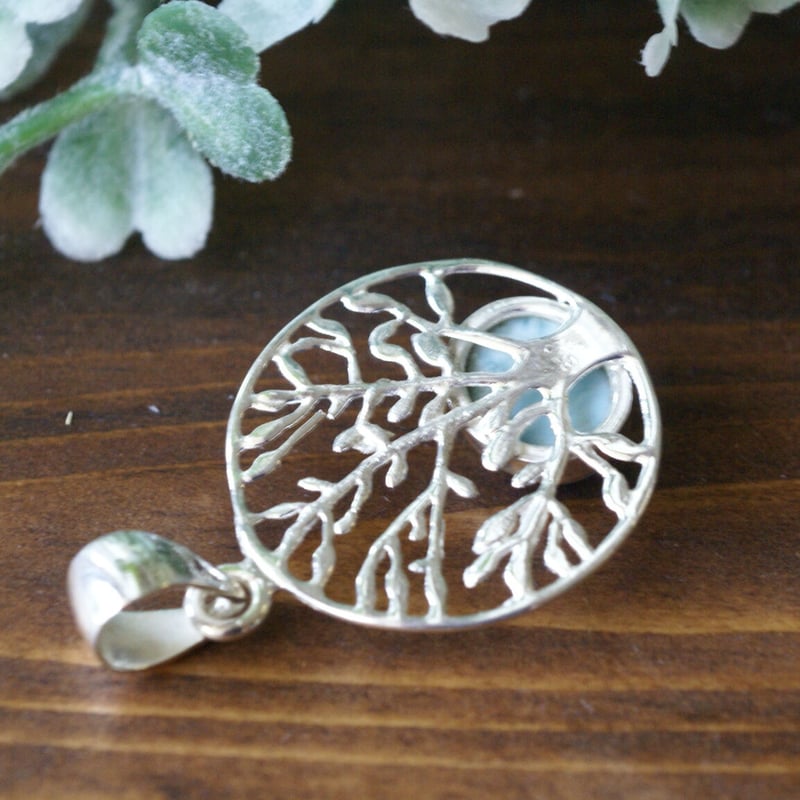 ブルー ラリマー ペンダントトップ ツリー・オブ・ライフ（生命