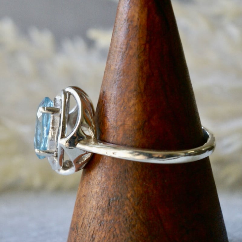 925 STERLING トパーズ リング サイズ13 ブルートパーズ デザインリング シルバー925 約13.5号（sv-347-1