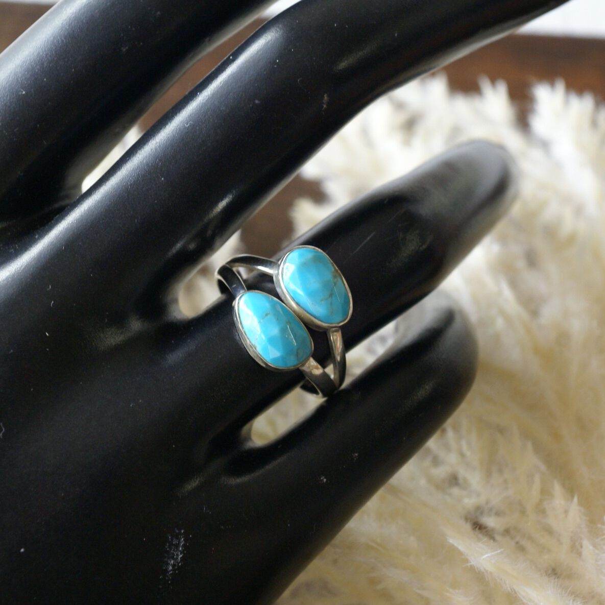 ブルー アリゾナモハべターコイズ リング シルバー925 14号（sv-666-1  