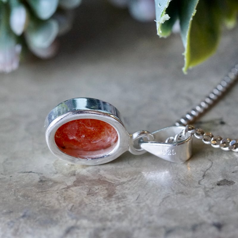 オレンジ サンストーン ペンダントトップ シルバー925 （sv-911