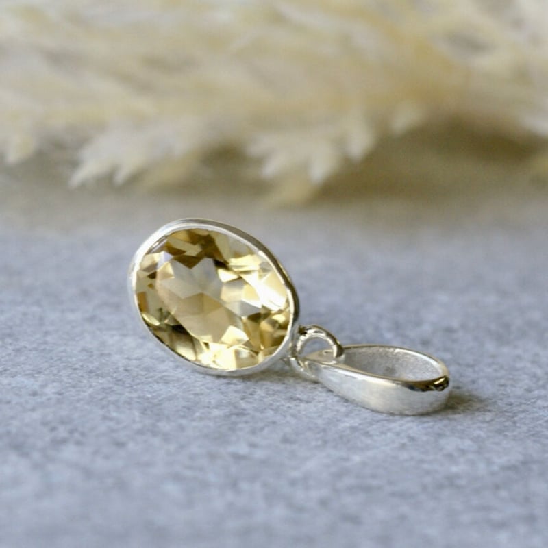 イエロー シトリン ペンダントトップ シルバー925（sv-427-4