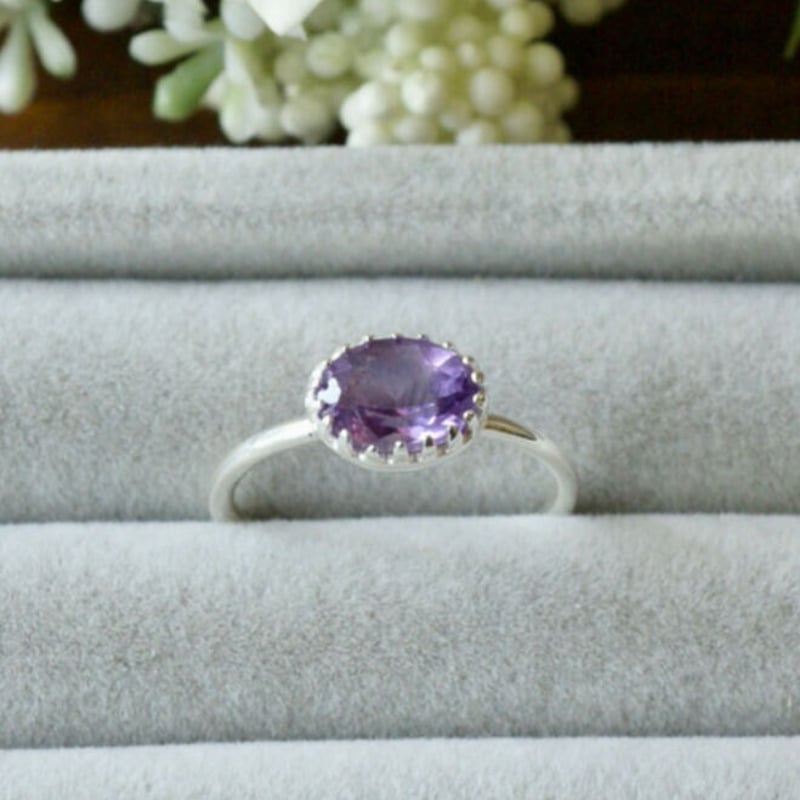 アメジスト オーバルリング シルバー925 11号（sv-489-2） | Ratna ge