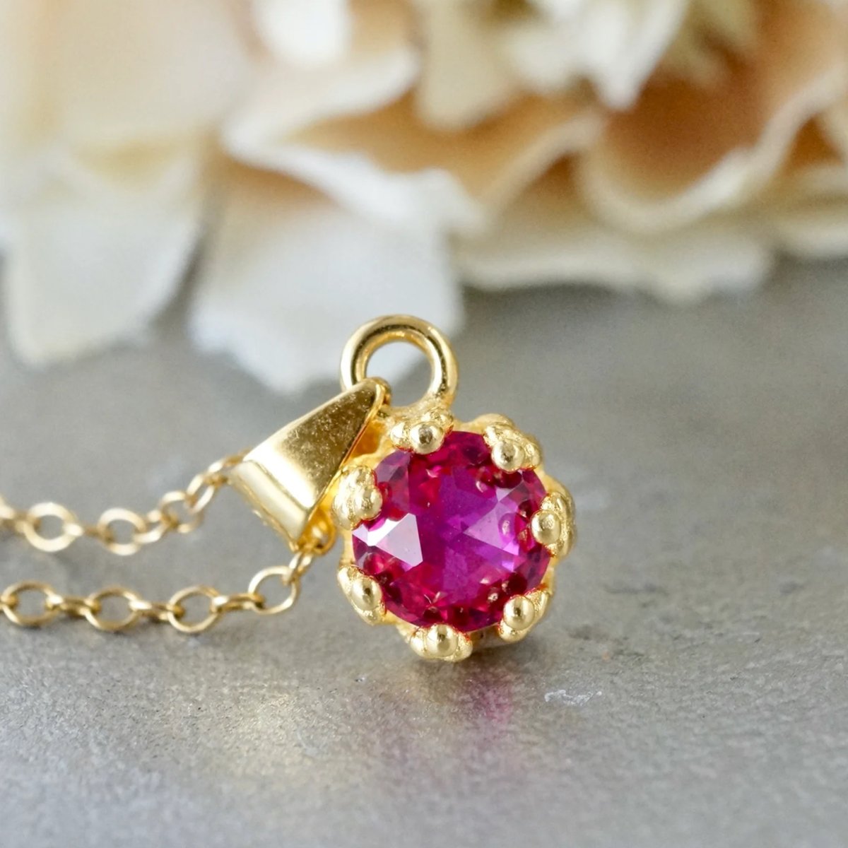 高品質 薔薇カットルビー ペンダントトップ◇ Handmade】合成ルビー ローズカット クラウンモチーフ ペンダント