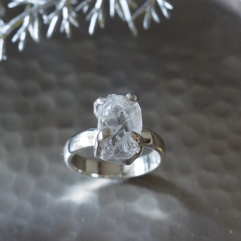 ハーキマーダイヤモンド（水晶） ラフカットリング シルバー925 約8.5