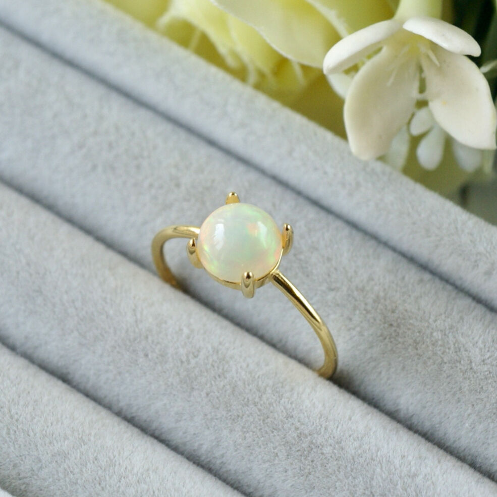 Morlin Jewelryオリジナル天然ホワイトオパールとパールのリング18k 受注制作】ホワイト オパール リング 7号〜フリーサイズ/7号/9号/11号