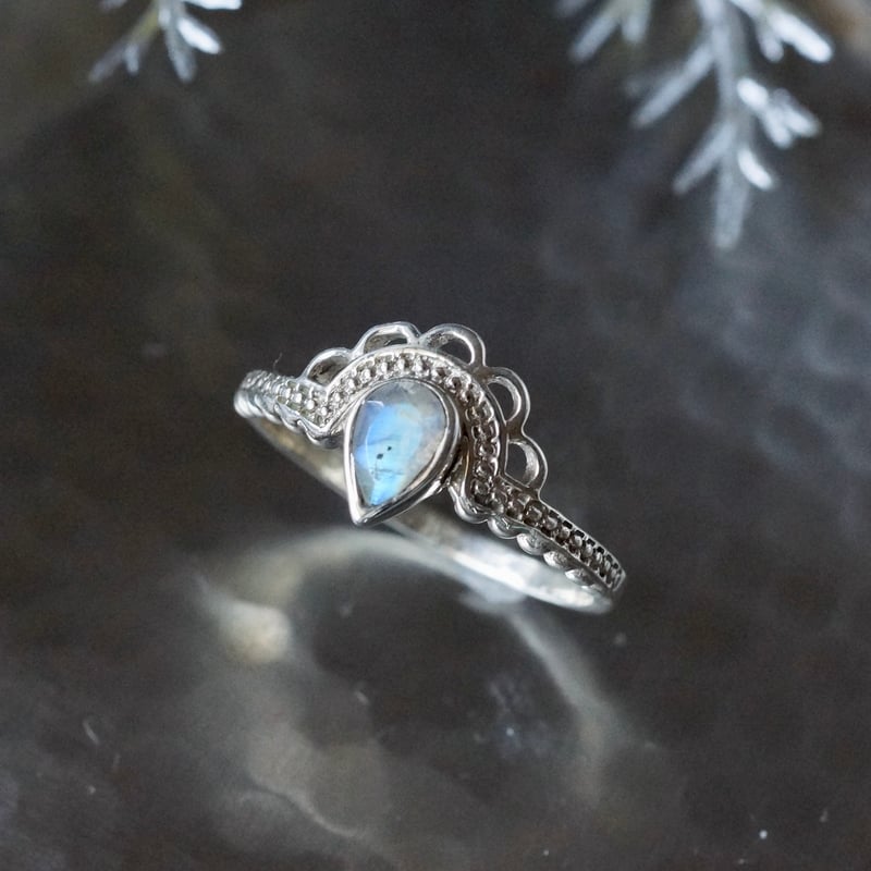 レインボームーンストーンリング#9