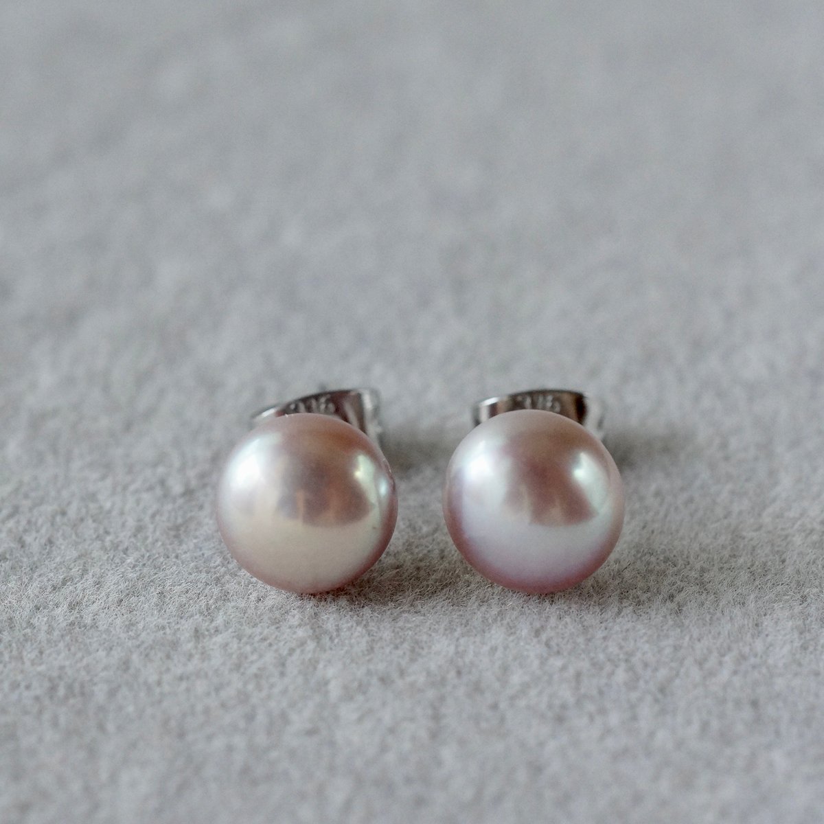 Handmade】淡水パール スタッドピアス サージカルステンレス製 約8mm