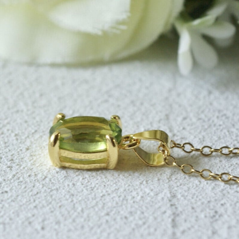 Handmade】ペリドット ペンダントトップ 18kゴールドプレーテド