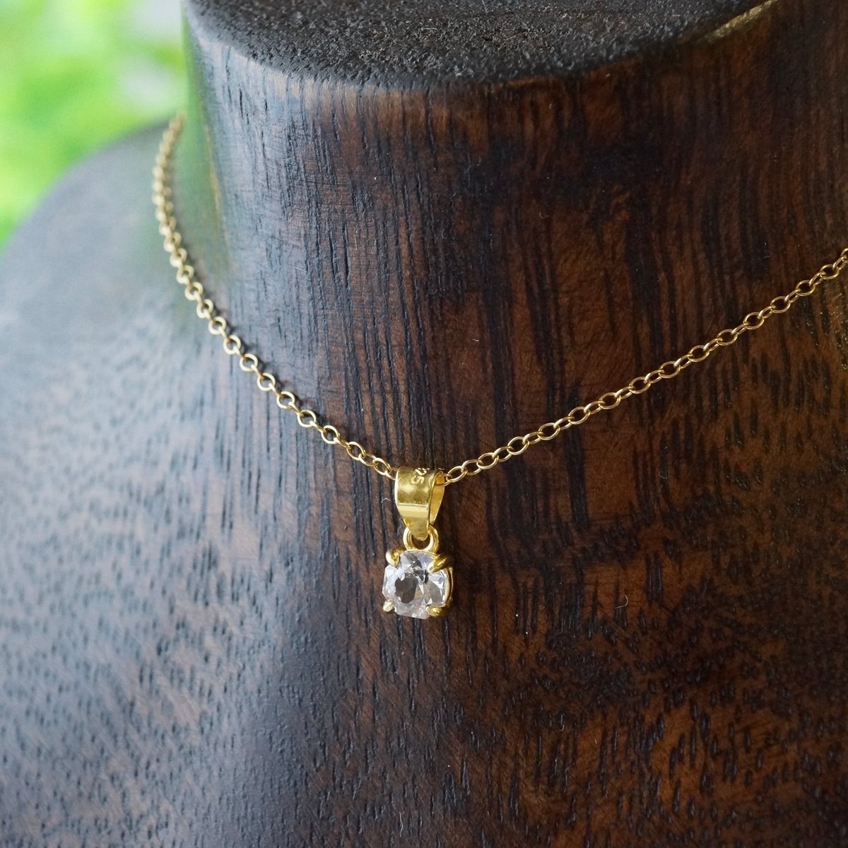 Handmade】グレー スピネル ペンダントトップ 18kゴールドプレーテド 