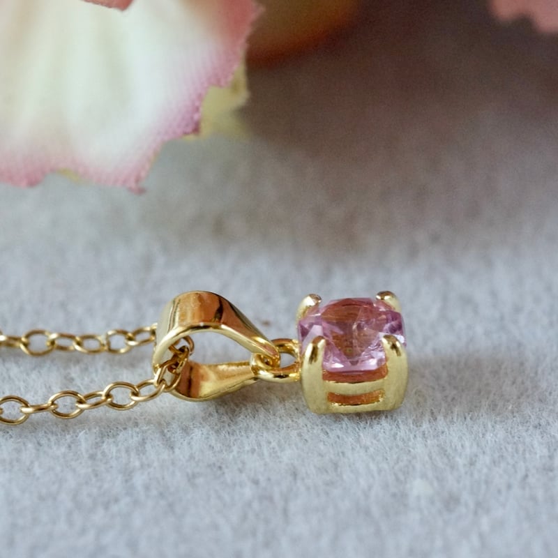 Handmade】ピンク スピネル ペンダントトップ 18kゴールドプレーテド