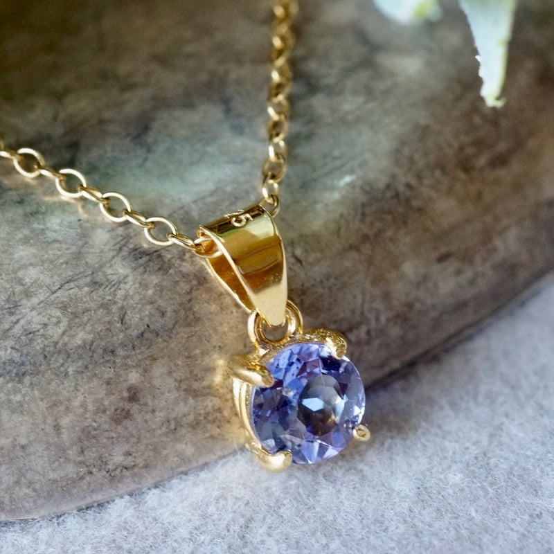 Handmade】タンザナイト ペンダントトップ 18kゴールドプレーテド
