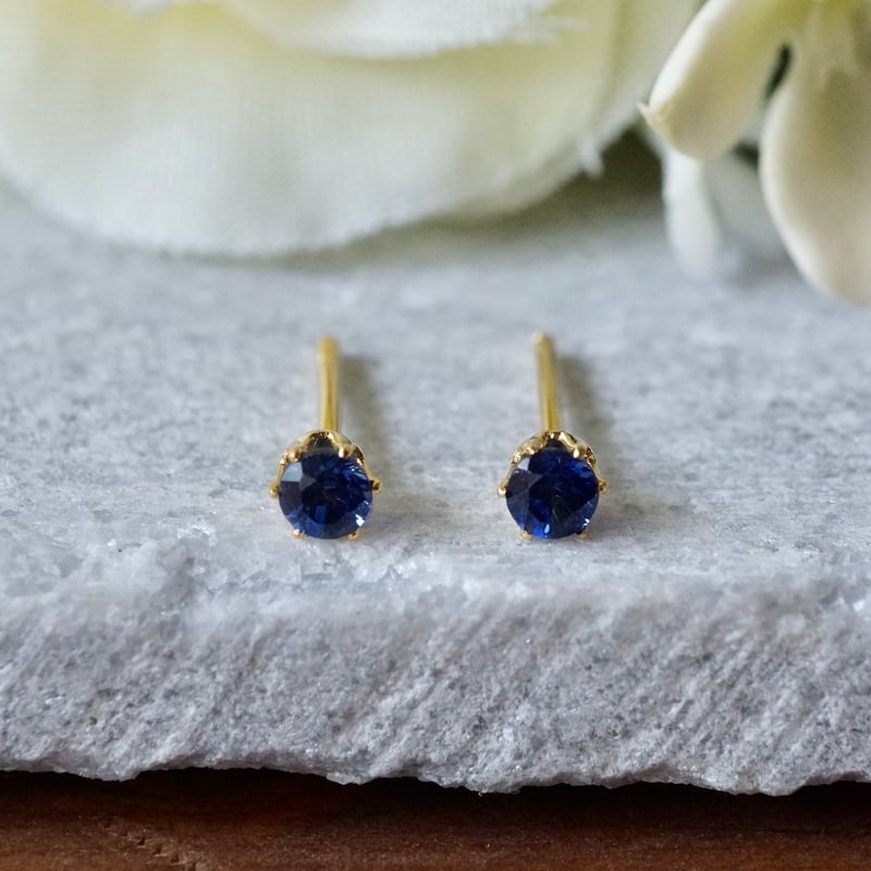 革花アクセサリー ブルーポピーのピアス ハンドメイド 304サージカル