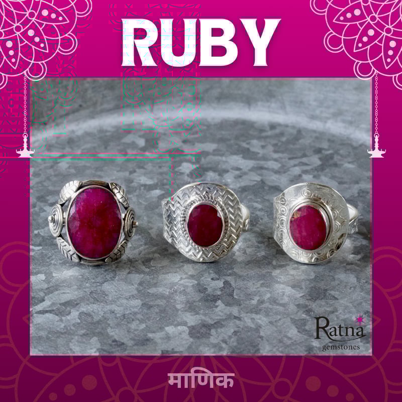 レッド ルビー オーバルシェイプ リーフモチーフリング シルバー925