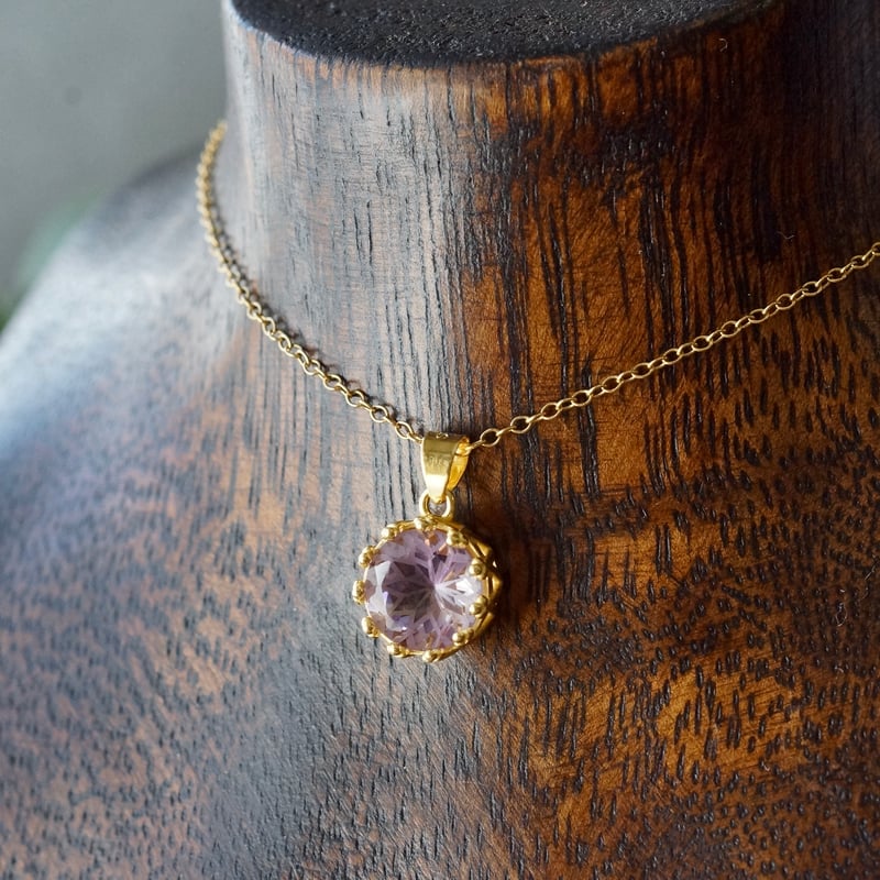 Handmade】アメトリン フラワーカット ペンダントトップ 18kゴールド