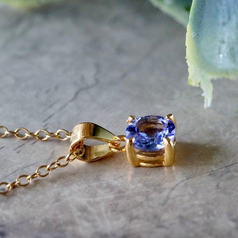 Handmade】タンザナイト ペンダントトップ 18kゴールドプレーテド