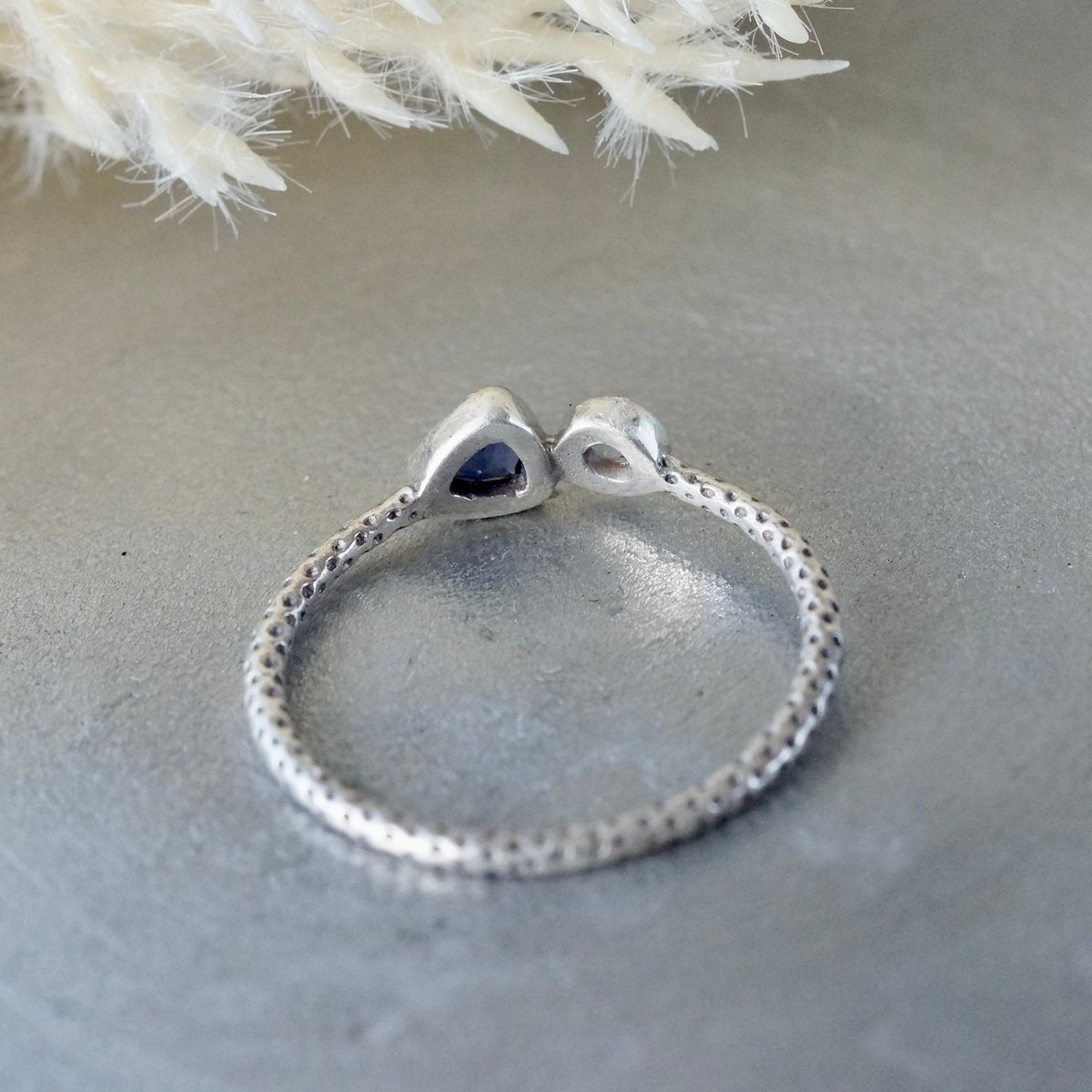 アイオライト/ブルートパーズ スキニーリング シルバー925 約14.25号