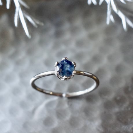 minはる美しい照り!!★バイカラーサファイア★リング、ペンダントオーダー K18バイカラーサファイア0.129ct・ブルーサファイアリング