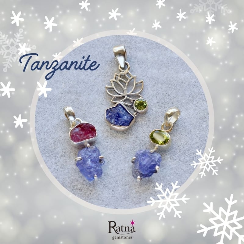 タンザナイト/ペリドット ラフカット（原石）ペンダントトップ