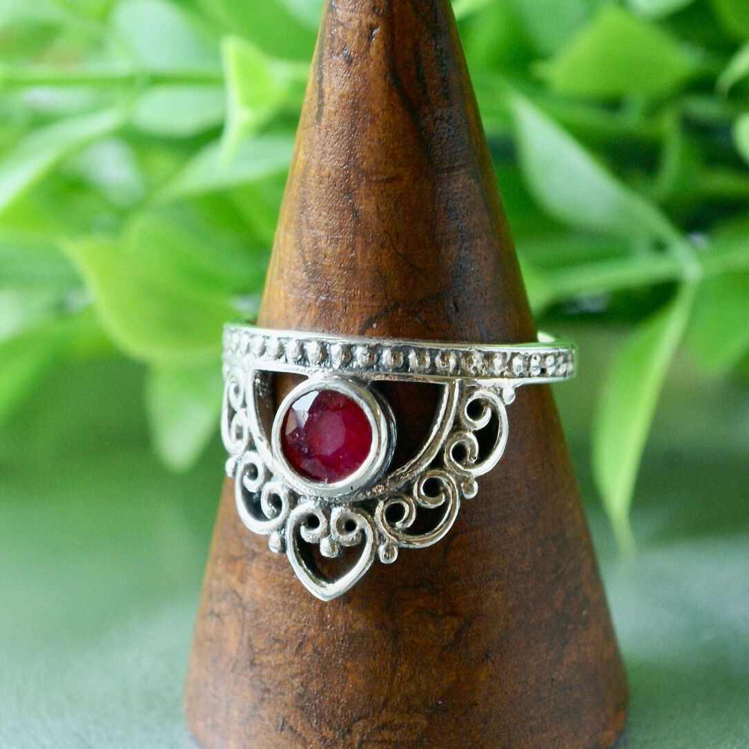 ルビー品 レッド ルビー デザインリング シルバー925 約12号/16.5号（sv