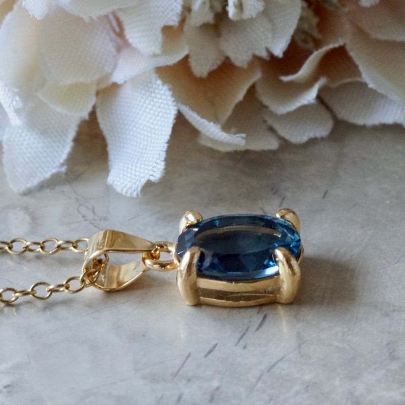 Handmade】ロンドンブルートパーズ ペンダントトップ 18k