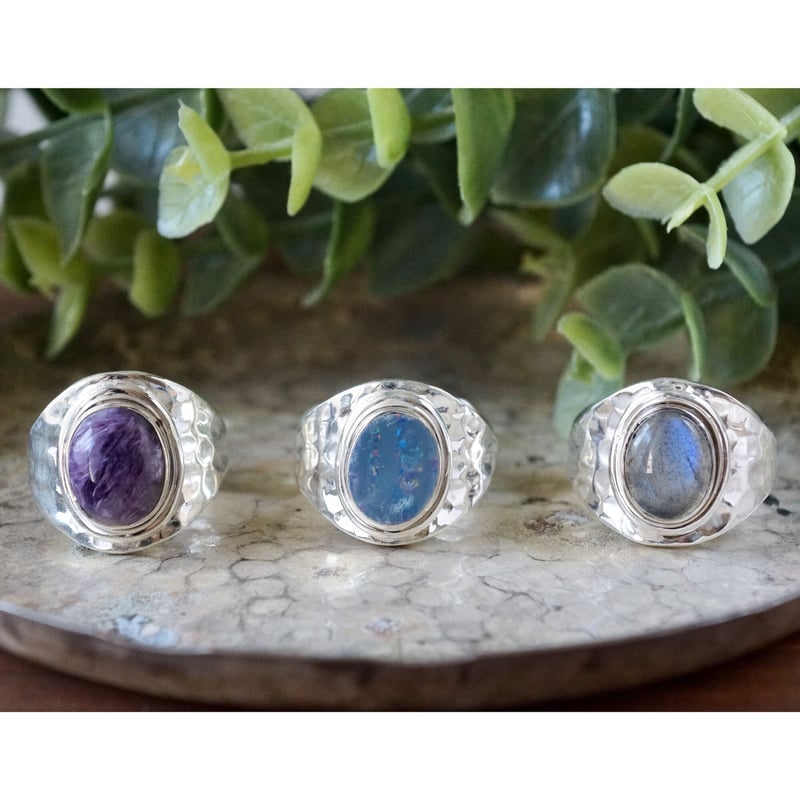 天然石リング　ラブラドライト　濃紫青シラー　‼️21*17mm SV925刻印 天然石リング ラブラドライト 濃紫青シラー ‼️21*17mm SV925刻印