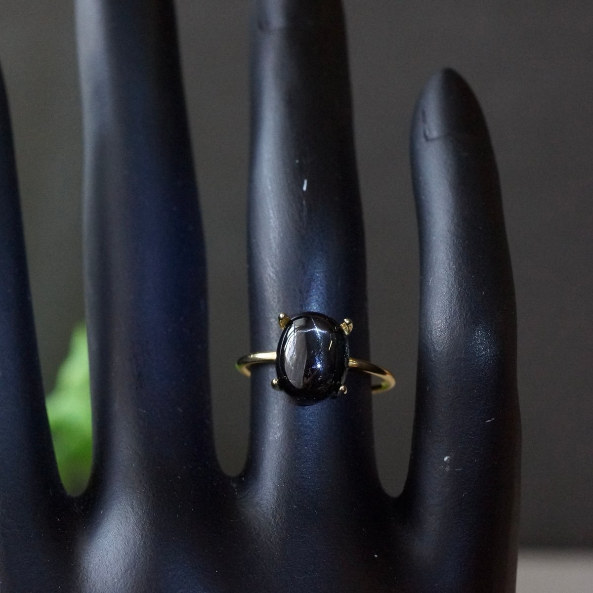 ハンドメイド　シルバーリング　スターダイオプサイト　11号 受注制作】△ブラック スターダイオプサイト リング 7号〜フリーサイズ