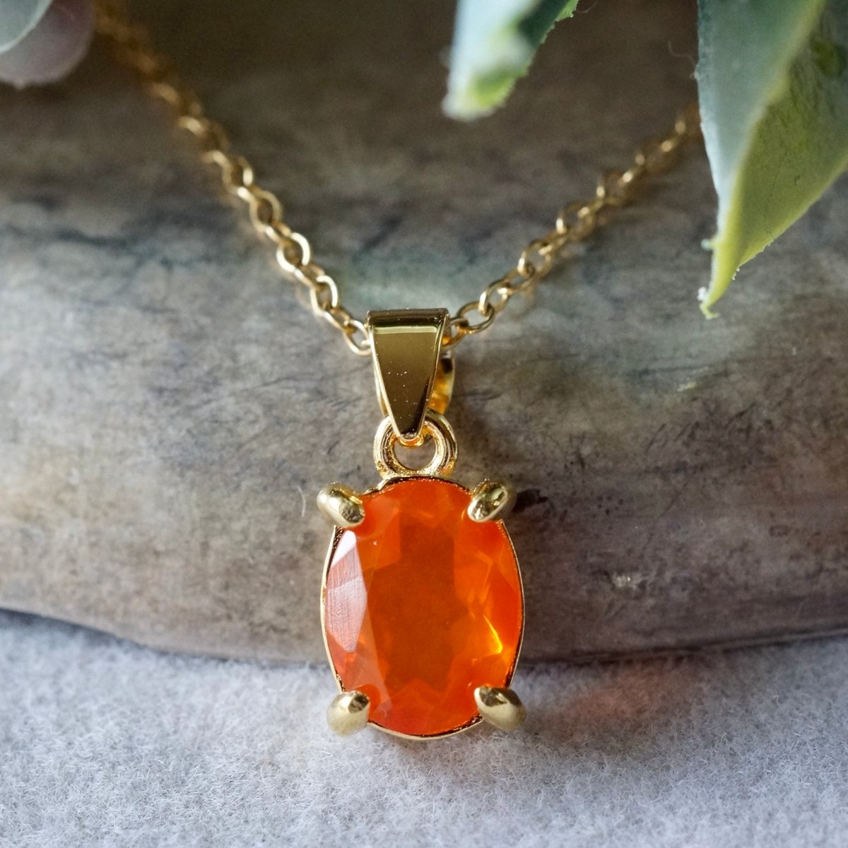 ファイアーオパールペンダントヘッド(18K) Handmade】オレンジ ファイアオパール ペンダントトップ 18k