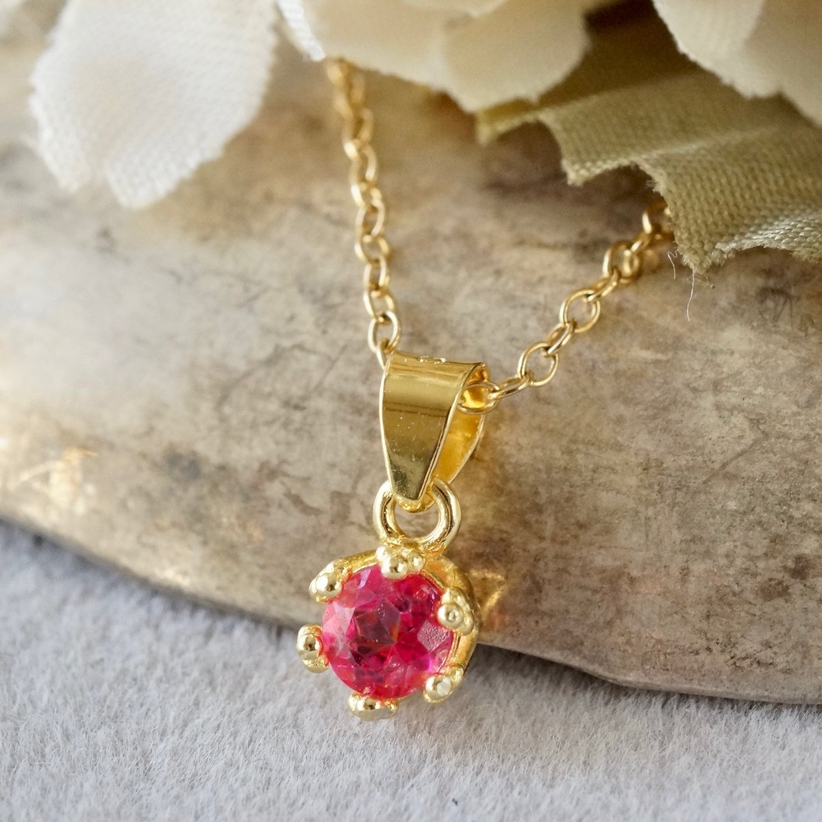 天然　ピンククラウントパーズ Handmade】ピンクトパーズ クラウンモチーフ ペンダントトップ 18k