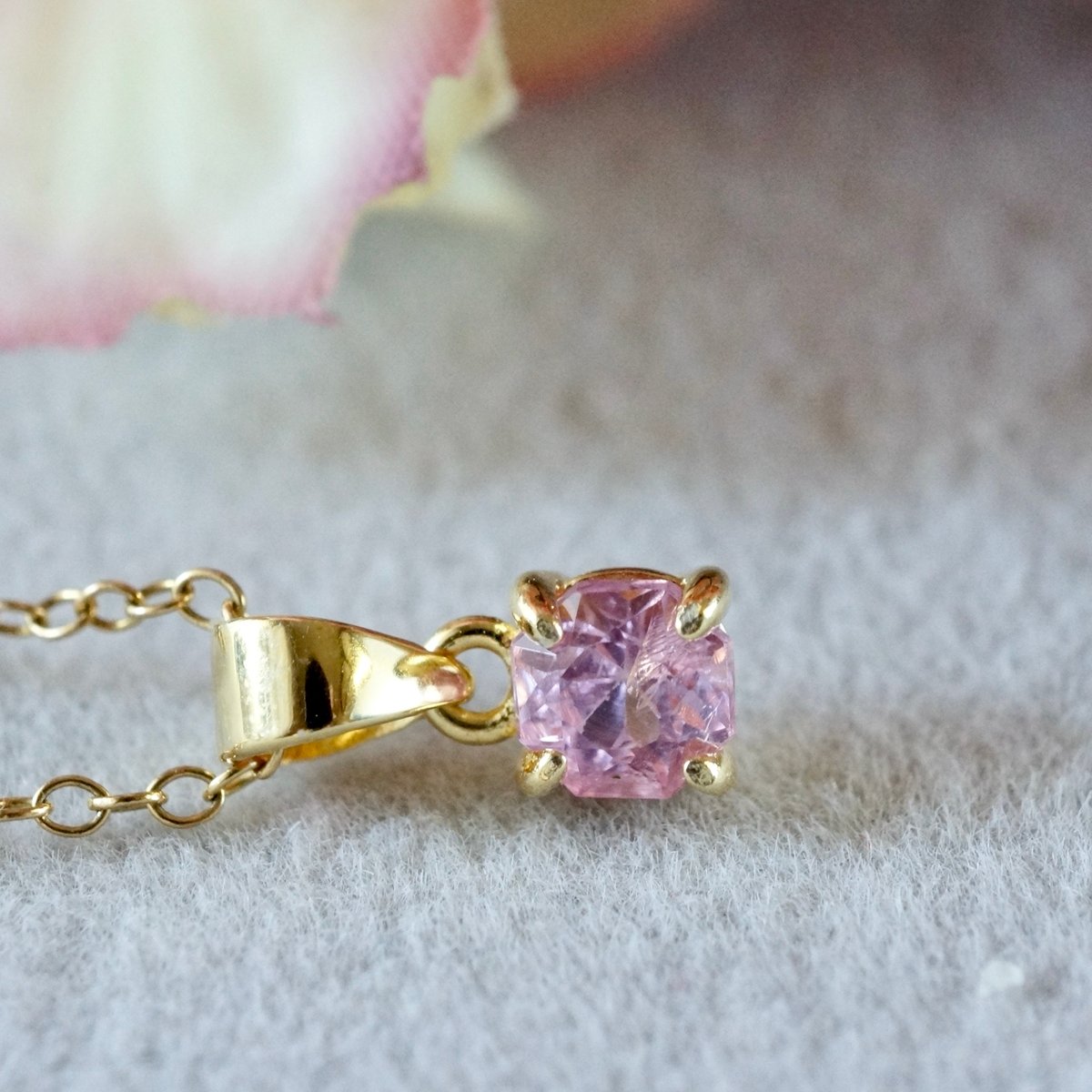Handmade】ピンク スピネル ペンダントトップ 18kゴールドプレーテド