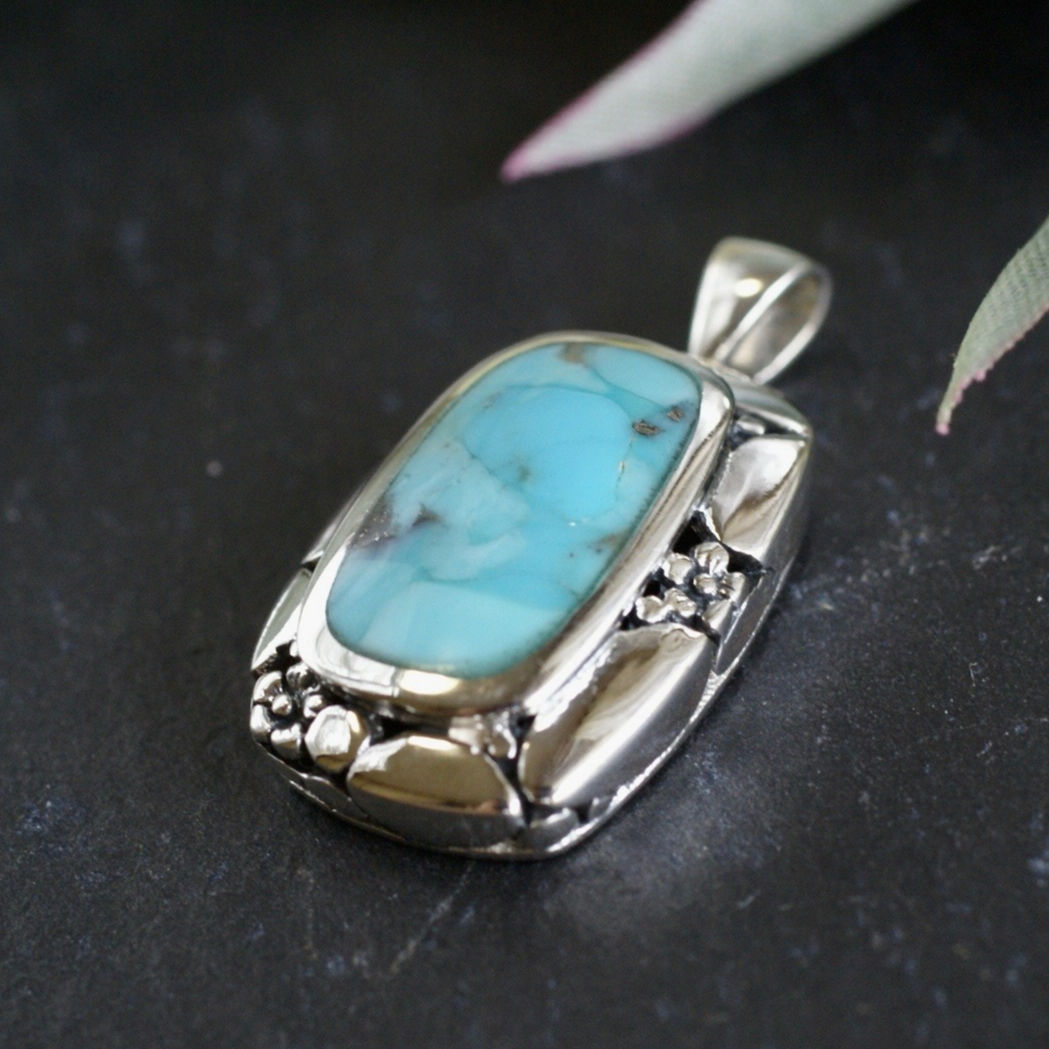 ターコイズ ペンダントトップ シルバー925 （sv-232） | Ratna gemstones