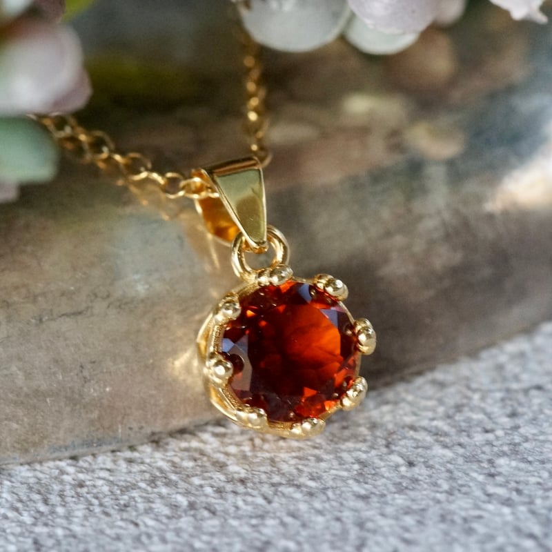 Handmade】マデイラシトリン クラウンモチーフ ペンダントトップ 18k
