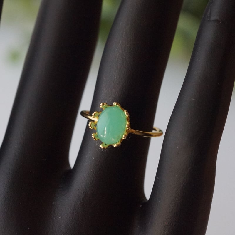 受注制作】△グリーンオパール リング 7号〜フリーサイズ/7号/9
