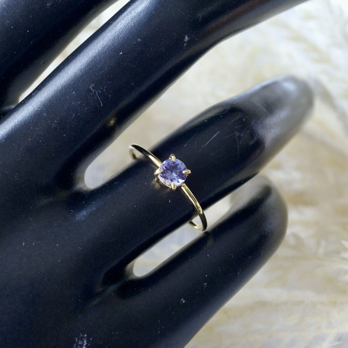 Handmade】タンザナイト リング 13号 18kゴールドプレーテド Handmade】タンザナイト リング 13号 18kゴールドプレーテド