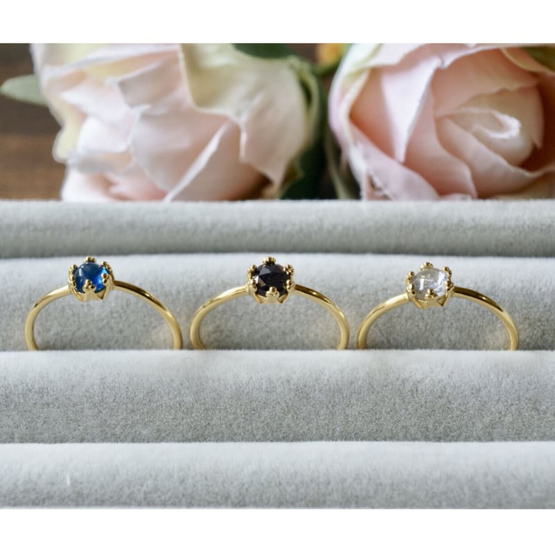 Handmade】バイカラータンザナイト クラウンモチーフ リング 7号 